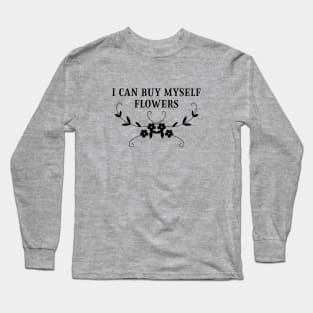 Flowers, black Long Sleeve T-Shirt